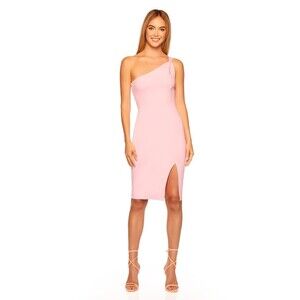 Revolve Susana Monaco One Arm Keyhole Dress In Ballerina Pink Stretchy Sz L New!